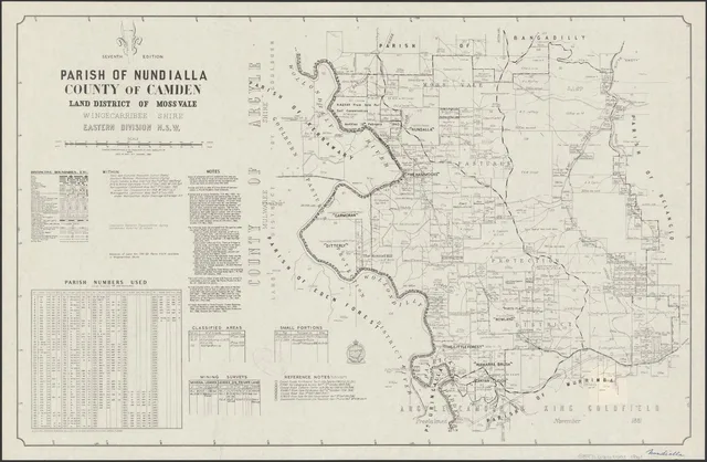 This map shows Canyan Leigh, Paddy’s River, the Wollondilly River and surrounding numbered portions and named properties. Names and boundaries are historical; use underlying land records to check ownership at a particular date.