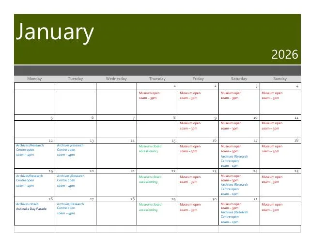 First page of Society calendar 2026 (additional PDF version)