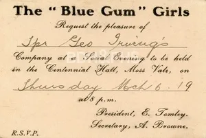 Blue Gum Girls, 1919.