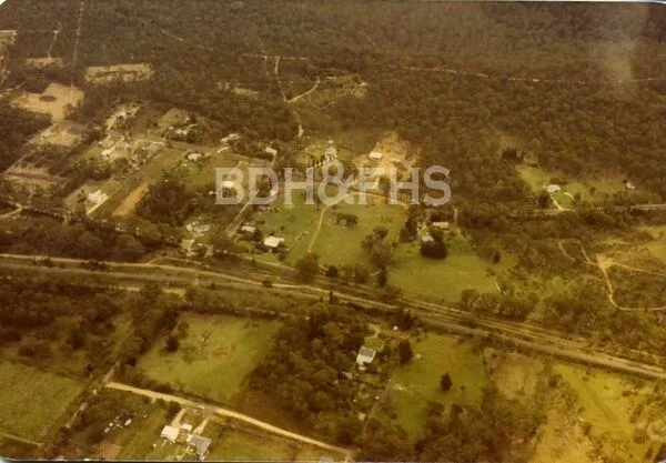 Aerial view of Willow Vale in 1978, showing the loop line and local streets.