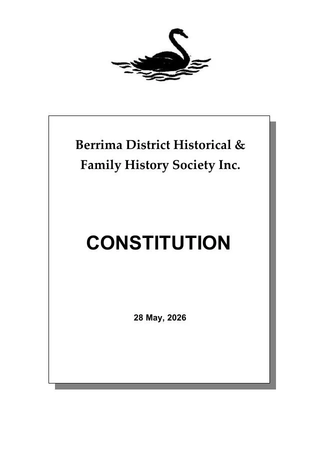 First page of Society constitution - May 2026