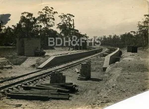 Construction of Yerrinbool Railway Station on 17 March 1919.