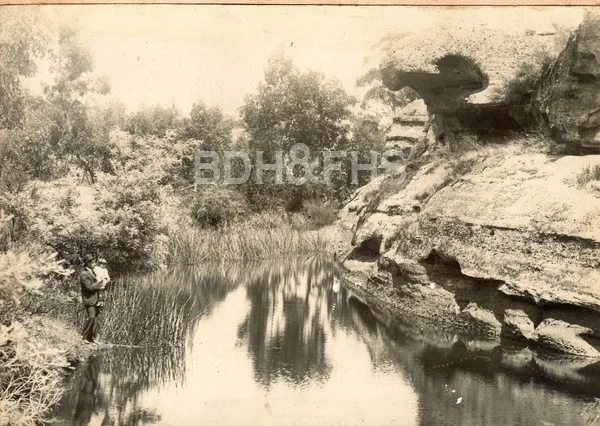 Barber's Creek at Tallong around 1900, before the railway dam raised the water level.