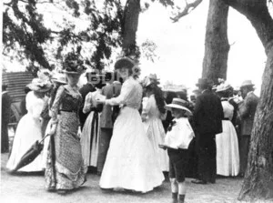 Racegoers at the old Bong Bong Picnic Races course in the 1890s.