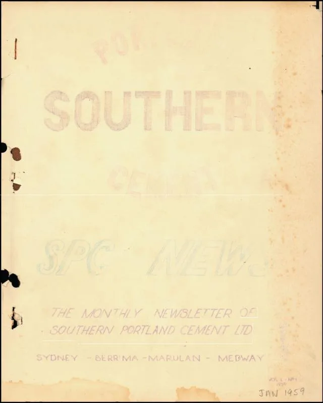 First page of SPC / Blue Circle annual volume 1959