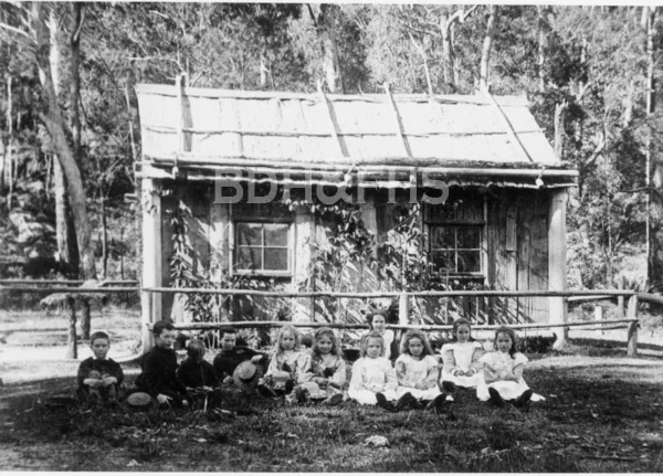 Pupils outside Mount Murray School.