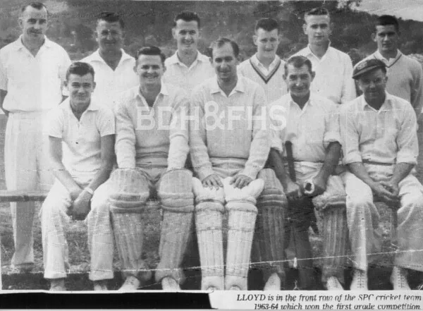 Southern Portland Cement’s 1963-64 first-grade cricket premiership team at New Berrima.