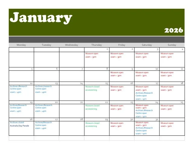 First page of Society calendar 2026