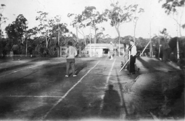 Wilson’s tennis court on Orient Street, Willow Vale, around the 1920s.
