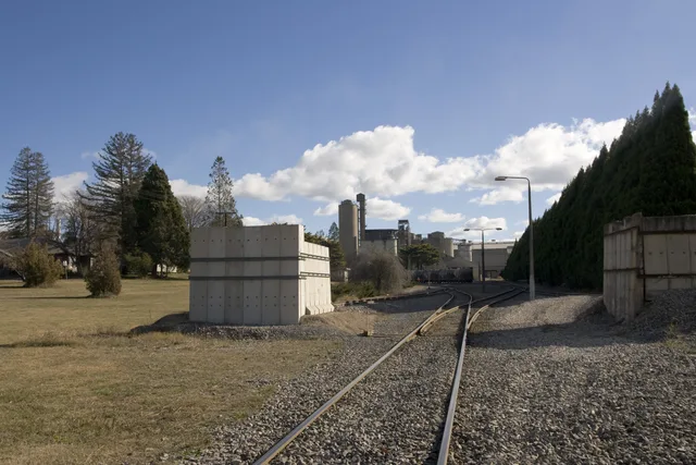 New Berrima cement plant and landscaped grounds.