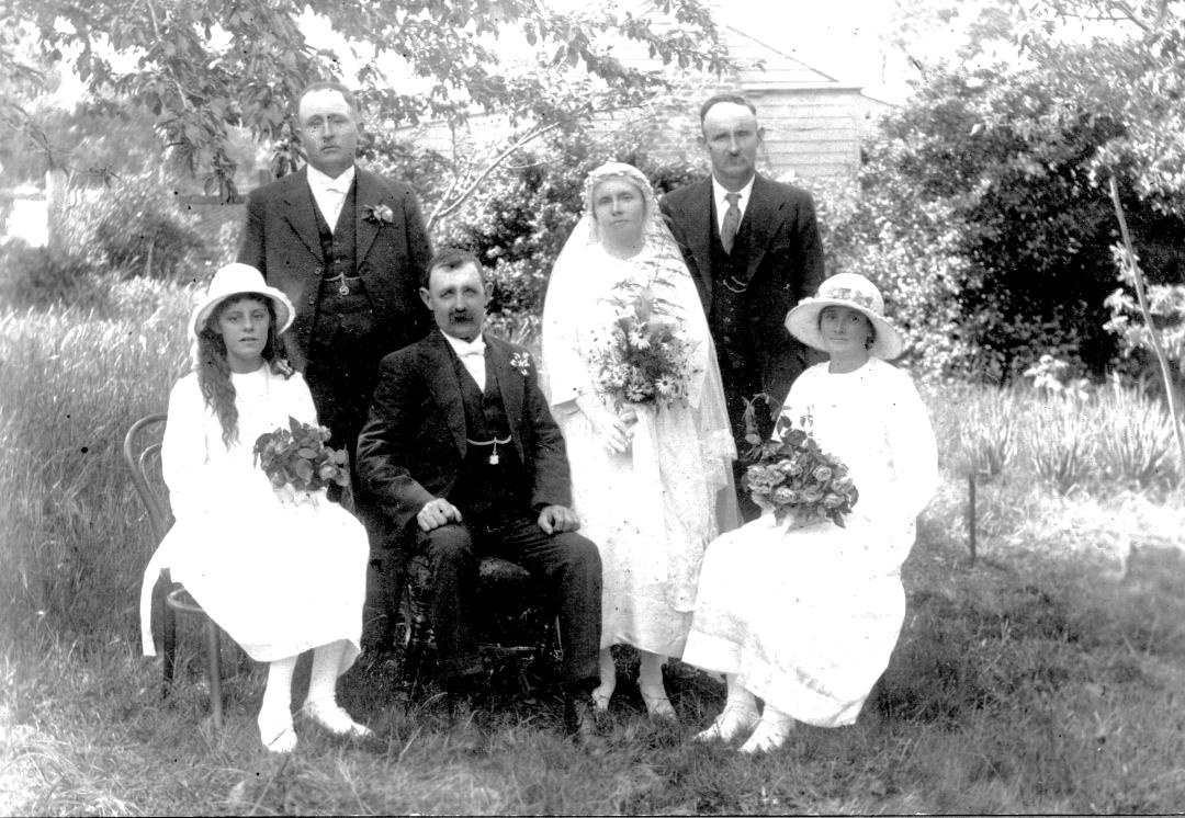 John and Emma Benbow with their wedding party in 1924