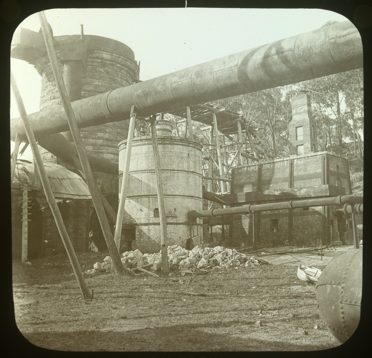 Blast-furnace area at the Fitzroy Iron Works, Mittagong, photographed between 1875 and 1913.