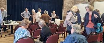 People talking after the Society’s February 2026 general meeting
