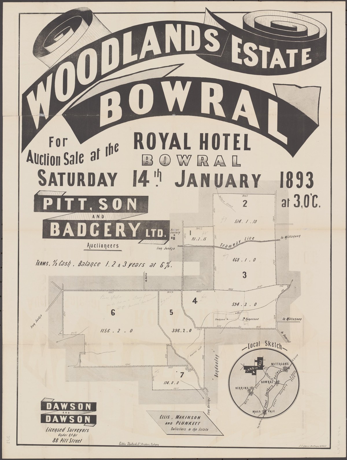 Woodlands Estate auction poster